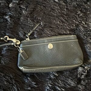 Coach  black leather wristlet